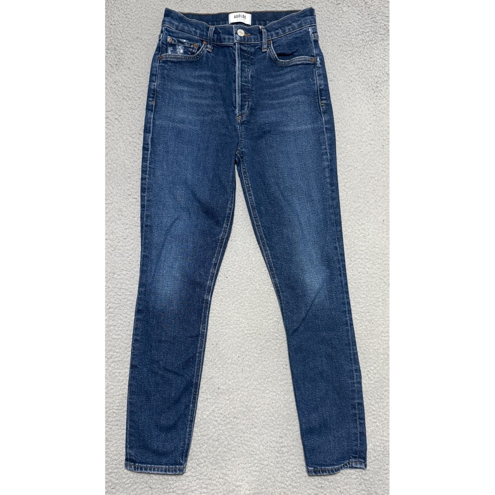 AGOLDE Womens Size 25 x 27 Button Fly Nico Jeans High Rise Ankle Slim Fit